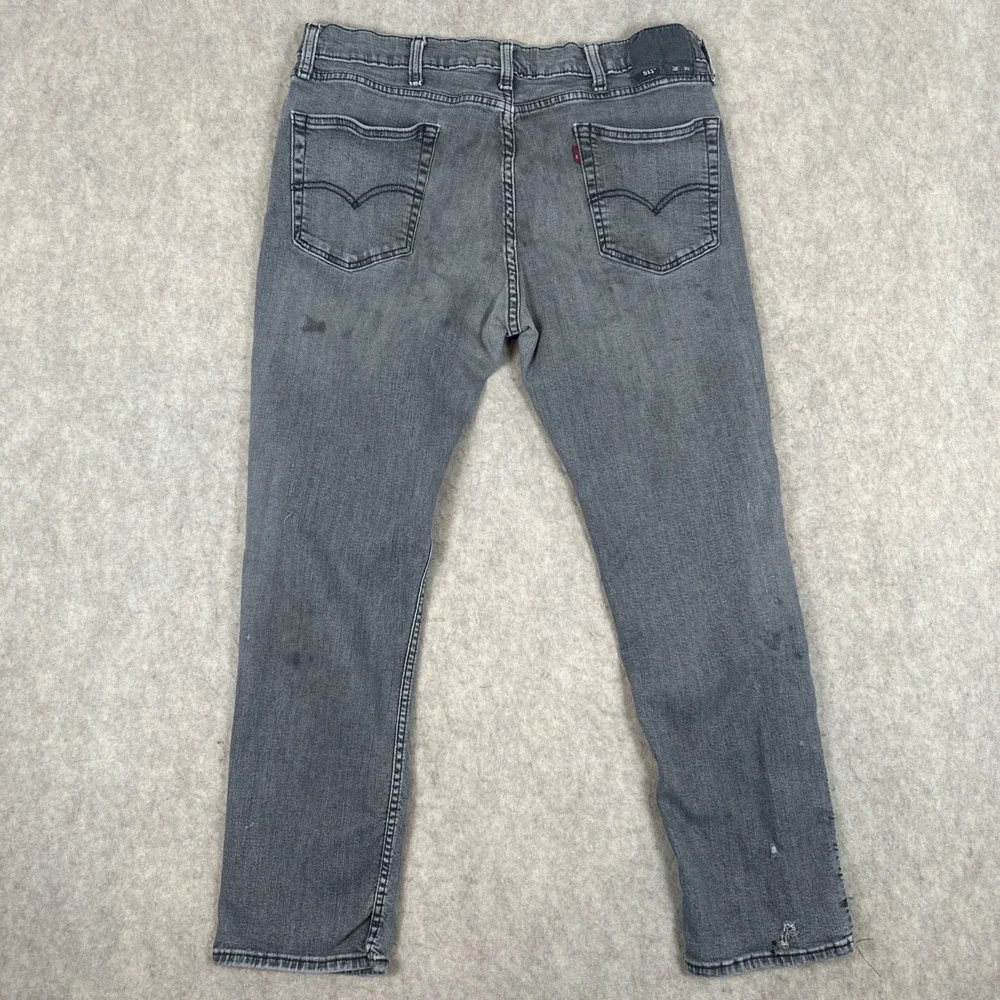 Levi's 511 Jeans Men's 38x30 Slim Fit Gray‎ Wash Denim Red Tab Distressed